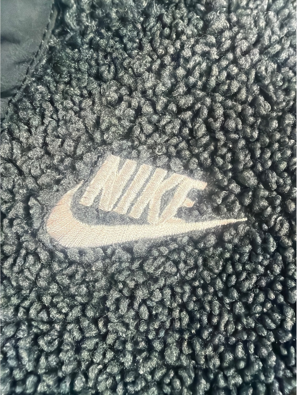 Nike Black Sherpa Fleece Hoodie Jacket, Size Small - Picture 5 of 8